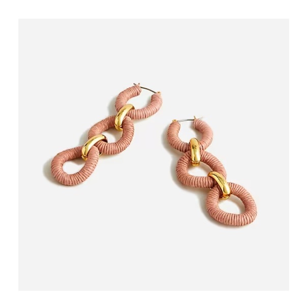 J.Crew Cotton raffia-wrapped chain earrings - Picture 1 of 6